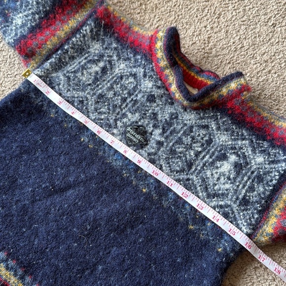 Dale of Norway Wool Fair Isle Nordic Colorful Navy Red Winter Sweater - Picture 6 of 7